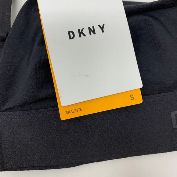 DKNY Women's Size Small Plunge Neck Bralette Bra Solid Black NEW - Picture 4 of 7